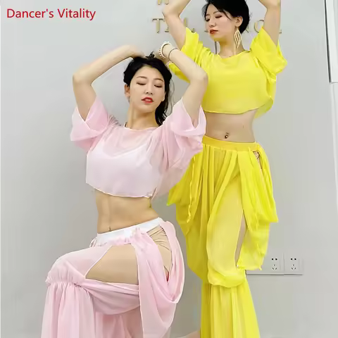 Belly dance training clothes for women belly dnancing long sleeves top+trouserd Indian costumes Chif