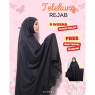 Telekung Rejab by Qamraa Travel Umrah Khimar Free Sejadah Bag Sulam Bunga Putih Sejuk Tidak Jarang M