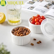 MIQUELZA 6pcs Dessert Cup, 8 Oz High Temperature Resistant Ramekin, Kitchen Containers White with Li