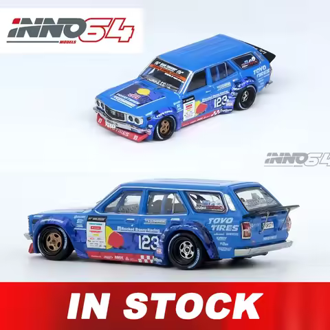 INNO 1:64 MAD MIKE 1976 RX3 Station Wagon D1GP 2024 alloy car model decoration