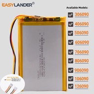 JST1.25mm 3Pin 3.7V 306090 3000mAh Lithium Lipo Li-ion Polymer Battery 406090 506090 606090 706090 8