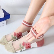 2025 Stokin Kristal Baharu Wanita Musim Bunga dan Musim Panas Nipis Kapas Bernafas Bawah Stokin Sute