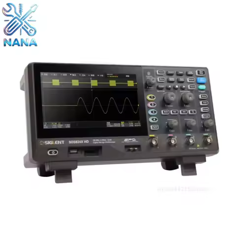 SDS824X 12-bit 4-Channel 200MHz Digital Oscilloscope 2GSa/s Rate 25Mpts/Unit Storage TFT LCD Capacit