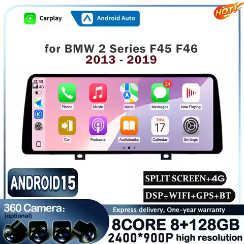 for BMW 2 Series F45 F46 (2013- 2017)NBT & (2018) EVO 12.3 ” Android 15 Car Player Carplay Radio GPS