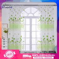 ☞BP 1 Sheet Window Gauze Rod Pocket Design Pastoral Translucent Beautiful Printing Sheer Curtain Home Decoration