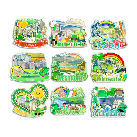 Kinsale Sligo Cobh Limerick Donegal Westport Athlone Dingle Donegal IRELAND Fridge Magnet Travel Sou
