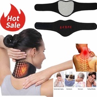 Self-heating Tourmaline Neck Magnetic Therapy Support Belt Black Protect Band Neck Support Massage H