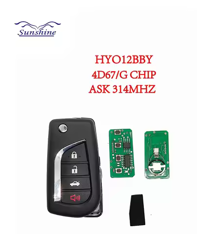 Sunshine Upgrade Flip HYQ12BBY Car Key Remote Fob 314Mhz 4D67/G Chip For Toyota Camry Avalon Corolla