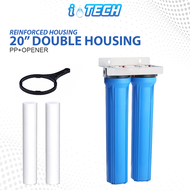 Heavy Duty Reinforced 20" Whole House Water Filter Housing 20 Inches Double Filter Housing with PP S