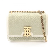 【二手】Burberry 單肩包 TB 絎縫 Monogram 淺綠色/白色皮革 TB 鏈條單肩包 女士二手 B