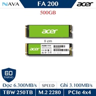 SSD Acer FA200 500GB NVMe Gen4 PCIe 4x4, M.2 2280, 5 Years