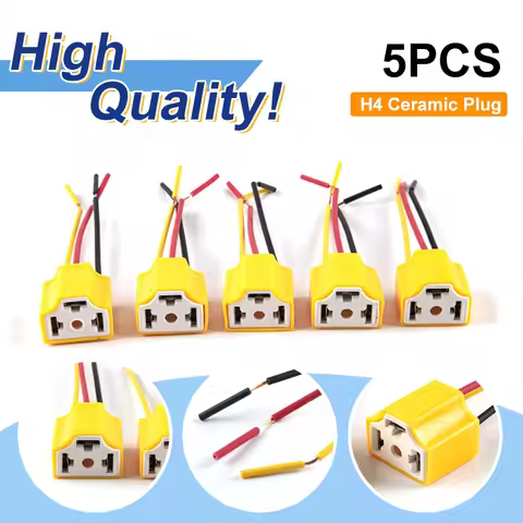5Pcs Car Headlight Ceramic Socket Connector H4 Ceramic Plug High Temperature Wiring Harness Plug Ada