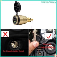 WU DC5V USB Car Charger Power Plug For Motorcycle Phone Charger With Type-C+QC3 0 Fast Charging Char