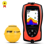 Lucky Sonar Fish Finder FF1108-1CWLA ชาร์จไร้สาย Sensor 45M ความลึกน้ํา Echo Sounder ตกปลาแบบพกพา Fi