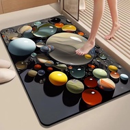 [in stock] Diatom mud bathroom mat for home use, non-slip and water-absorbent, suitable for kitchen 