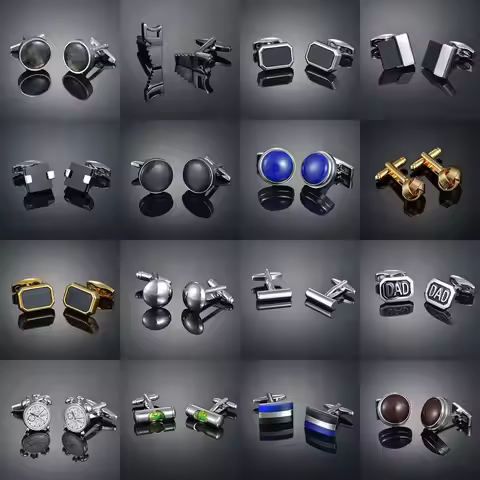 Luxury cufflink men shirt cuff Button French Square Clock Cufflinks custom formal wedding bridegroom