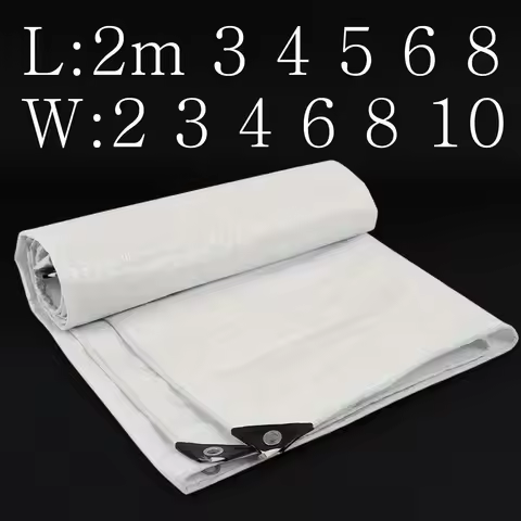Large White Tarp Custom 3x5 6 4 8m*8 10 12 Outdoor Tent Sun Shade Sail Awning Camp Tarpaulin Waterpr