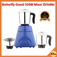 Butterfly Grand 550W Electric Food Mixer Grinder, Blue, with 2 Jars