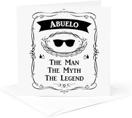 3dRose Abuelo The Man The Myth The Legend - Grandfather Grandpa In Spanish - Greeting Card, 6" x 6",