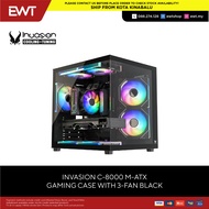 INVASION C-8000 M-ATX CASE WITH 3 FANS BLACK 100% ORIGINAL