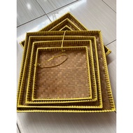 Set of 4 Square Tamboirs 25X25 30X30 35X35 40X40 Bamboo Tamboir Box