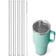 4pcs Tritan Reusable Straws for YETI 42 oz Mug,Clear Plastic Straws, Fits YETI Straw Lid for Smoothi