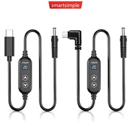 SMARTSIMPLE Universal 65W Type C To DC PD Adapter Cable with Adapter Adjustable 5V 9V 12V 15V 20V Bo
