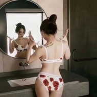 Women's Underwear Bra Set Bikini Sexy Lingerie Woman Briefs Rose Underwear