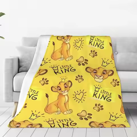Lion King Simba Cartoon (22) Blankets Camping Flannel Throw Blanket For Bedroom Warm Custom Quality 