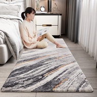 Modern Premium Thick Bedroom Floor Carpet with Granite Motif 180x60 cm
