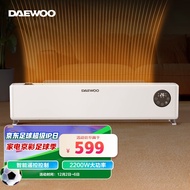 大宇（DAEWOO） 家用取暖器电暖器 客厅卧室可移动石墨烯移动地暖居浴电热暖气片负离子净化取暖 AK2210（磨砂升级款）