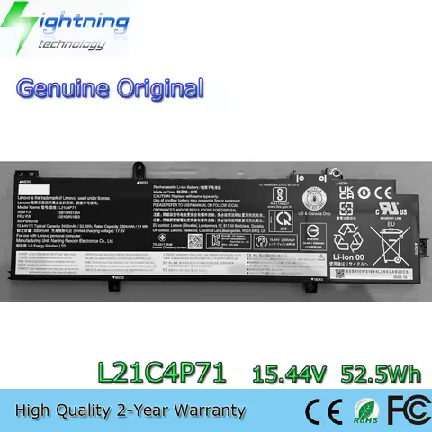 New Genuine Original L21L4P71 15.44V 52.5Wh Laptop Battery for Lenovo ThinkPad T14 P14s Gen 3 2022 L