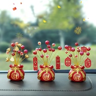 Cây Tiền Vàng Hũ Đựng Muối Gạo Tài Lộc Đầu Năm Mới Túi Thần Tài May Mắn Trang Trí Tết Xe Hơi