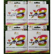 STRIKE 2 VERTEX 838 X8 300M MULTICOLOUR BRAIDED FISHING LINE/BRAIDED LINE/TALI SULAM PANCING