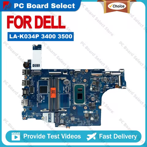 LA-K034P Notebook Mainboard For DELL Vostro 3400 3500 Inspiron 3501 Laptop Motherboard I3-1115G4 I5-
