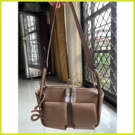 ◹ ✓ ◸ The house of little bunny brick pu bag mall pull out leather shoulder and sling bag (no box)