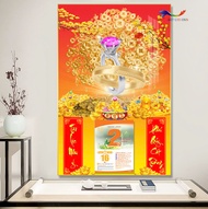 LỊCH TẾT 2025- Lịch Gỗ Treo Tường Tráng Gương 2025 TRANG SỨC (40x60cm) TẶNG BLOC Lịch đại