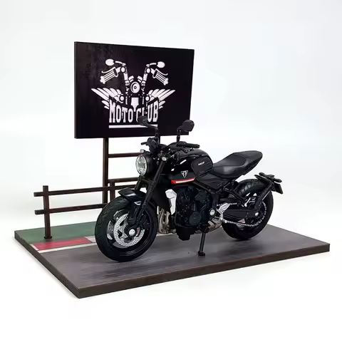 Welly 1:18 Triumph Trident 660 Simulation Alloy Motorcycle Model With Scene Base Background Motorcyc