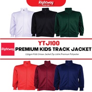 RIGHTWAY Premium 100% Polyester Kids Track Jacket Unisex Children 230gsm Comfort Track Jacket Youth 