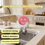 Cute Hanging Sponge Holder with Drainage – Keeps Your Sponge Dry & Smiling, For Scrub Daddy Holder, 