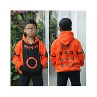 Jaket Sweater Jubah Anak Anime Naruto Sage Mode Oren Hokage Putih Mera