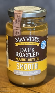 MAYVERS 100% Natural No Added Oil & Sugar Gluten Free Dark Roasted Smooth HI-OLEIC Peanut Butter {VE
