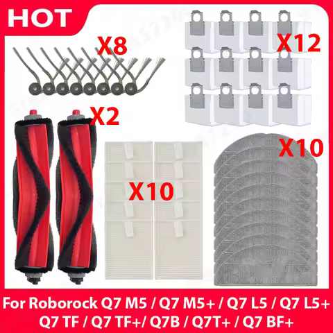 For ( Roborock Q7 M5 / Q7 M5+ / Q7 L5 / Q7 L5+ / Q7 TF / Q7 TF+/ Q7B / Q7T+ / Q7 BF+ ) Main Side Bru