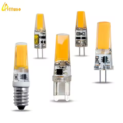1-10pcs G4 Led Bulb G9 12V/AC220V Chandelier Light Warm/Cold White COB Silicone Lamp 360 Degree Angl