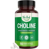 Nested Naturals Choline Bitartrate 500mg Per Serving - Choline Supplements - Supports Cognitive Perf