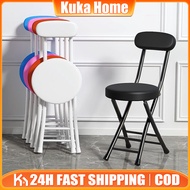 💥Kerusi Lipat Solat Folding Chair Backrest With Cushion Leisure Dining Chair Modern Simple Lightweig