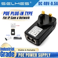 POE Power Supply UK Type POE Injector Ethernet Adapter - 48VDC 0.5A -SELMES