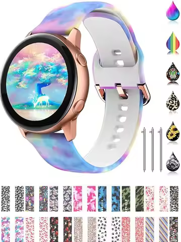 22mm 20mm Strap for Samsung Galaxy Watch 4 6 5 pro Classic/Gear S3/Active Printed Sport Bracelet Gal