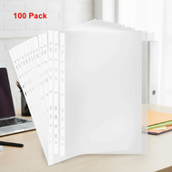 Clear Plastic Sheet Protectors, A4/Long, 100 Sheets, for Arch Files & Ring Binders