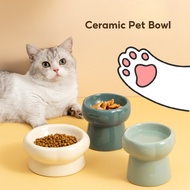 🇸🇬 Ready Stock Pet Bowl Ceramic Elevated Cat Bowl Dog Food Water Snack Bowl Cat Feeding Plate Spine 
